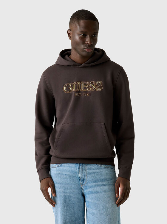 Суитшърт с качулка и лого - 1