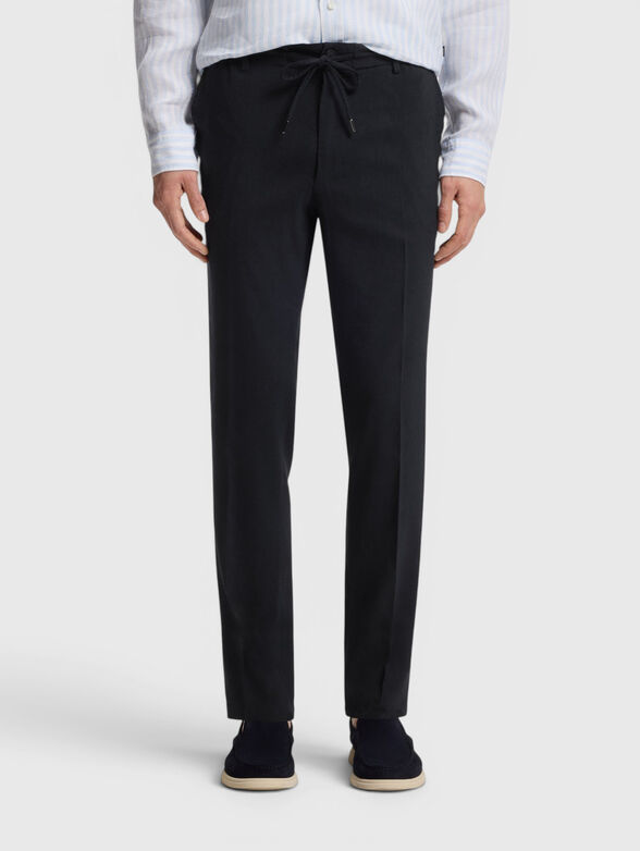 Linen-blend trousers - 1