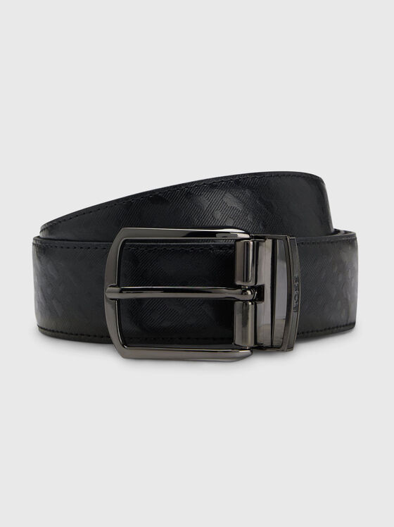Leather belt with logo print - 1