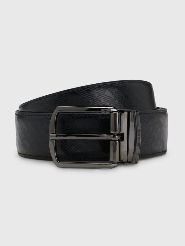 Leather belt with logo print - 1