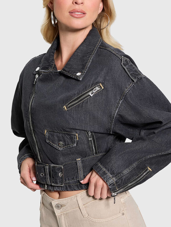 Denim jacket with belt - 5