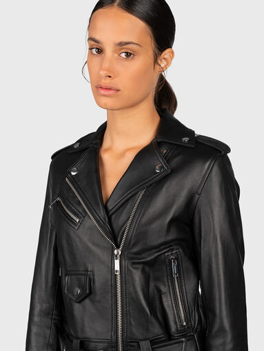 Black leather jacket - 3