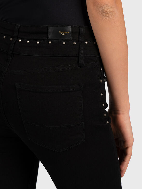 DION black jeans with appliqued eyelets - 3