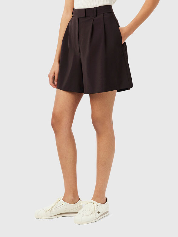 Oversized wool-blend bermuda shorts - 1