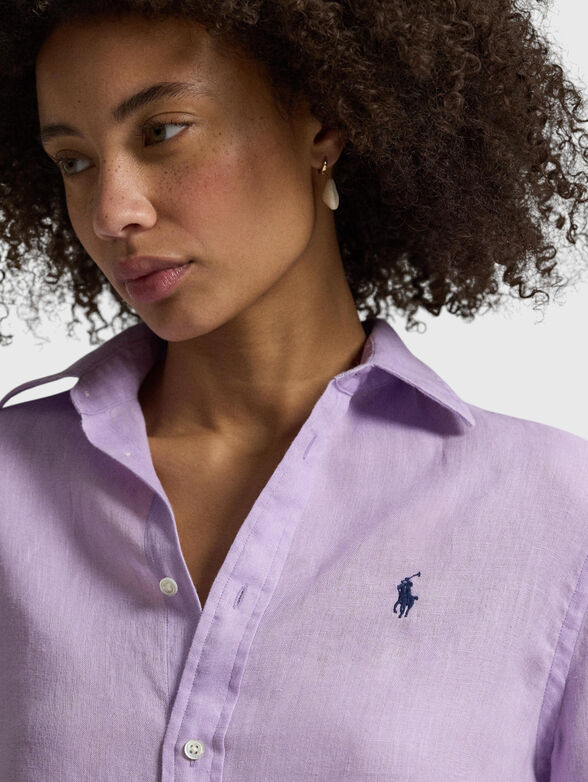 Purple linen shirt  - 4