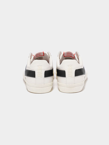 TOP STAR White unisex sneakers with black stripe - 3