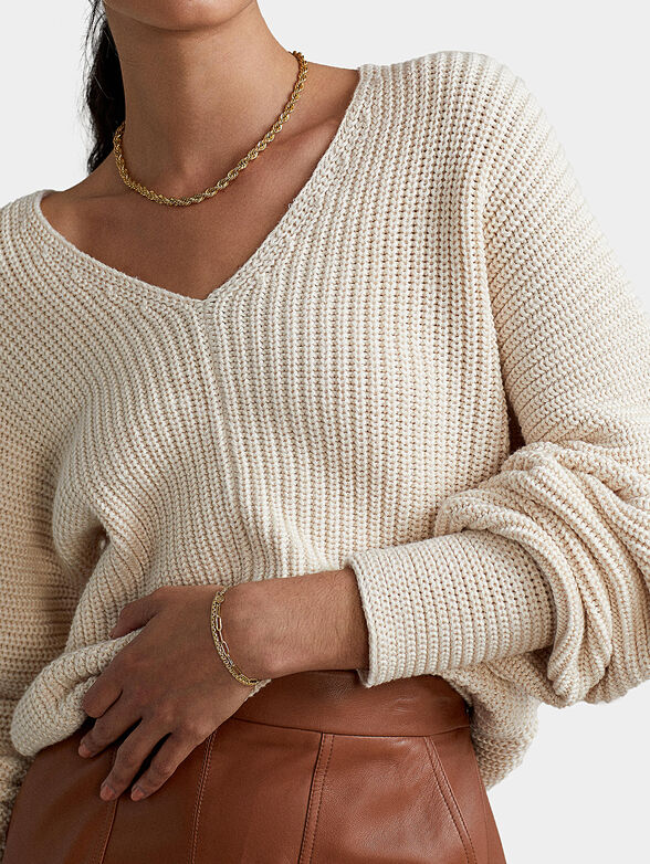 Knitted linen blend sweater - 4