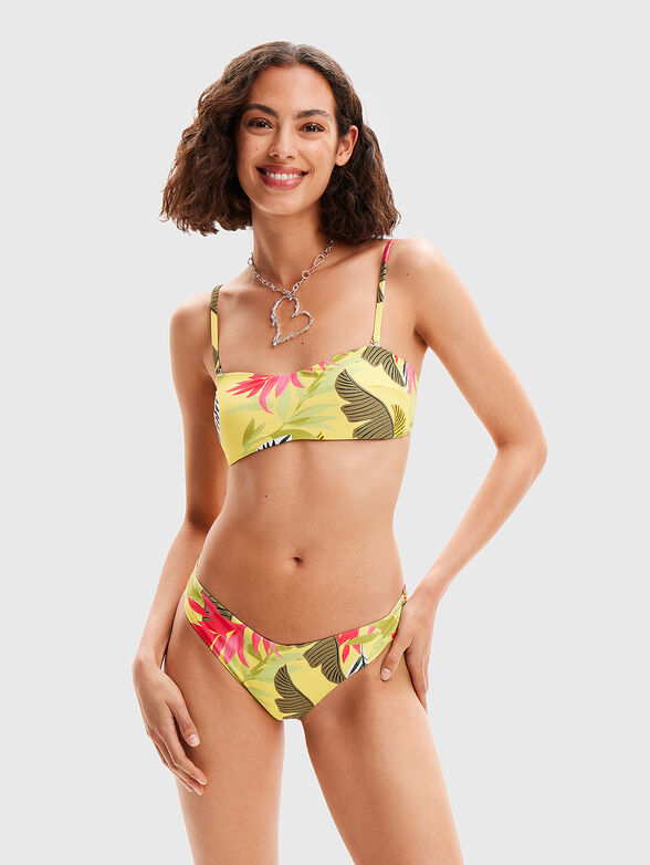 Bikini bottom with floral print - 1