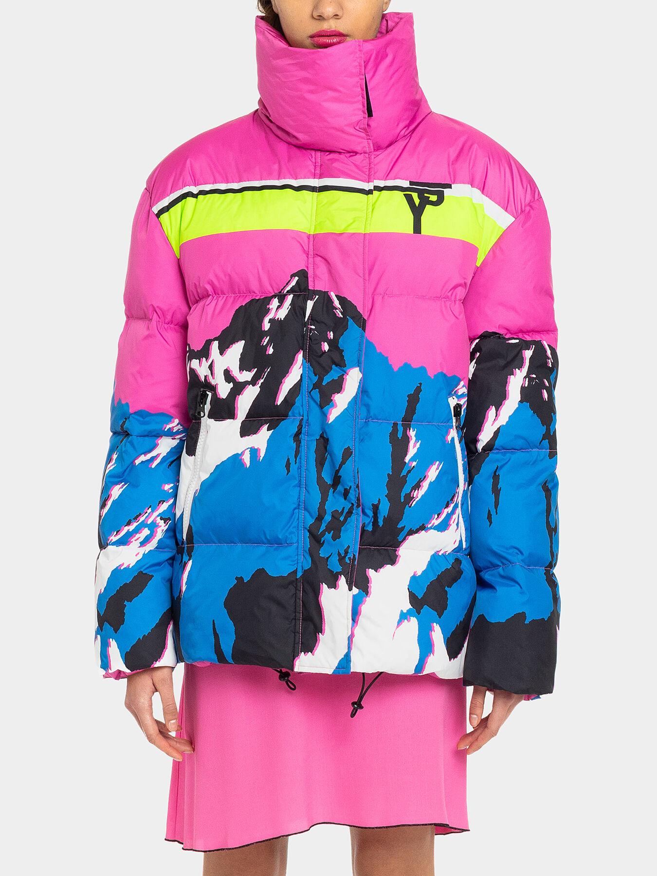 お買い得商店街 Jacket with Play Ice brand print multicolor and collar high ジャケット・アウター