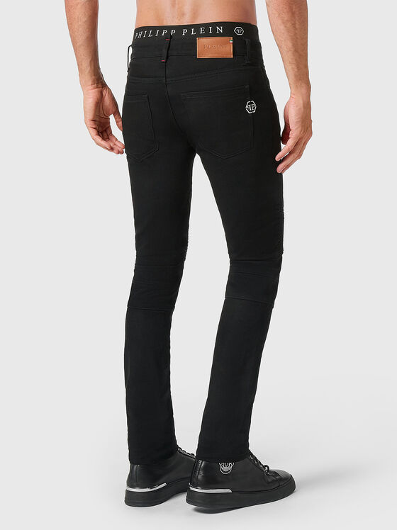 BIKER slim jeans in black color - 2