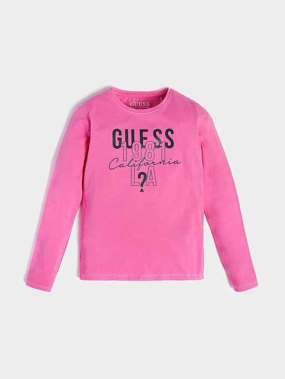 Pink blouse with logo print - 1