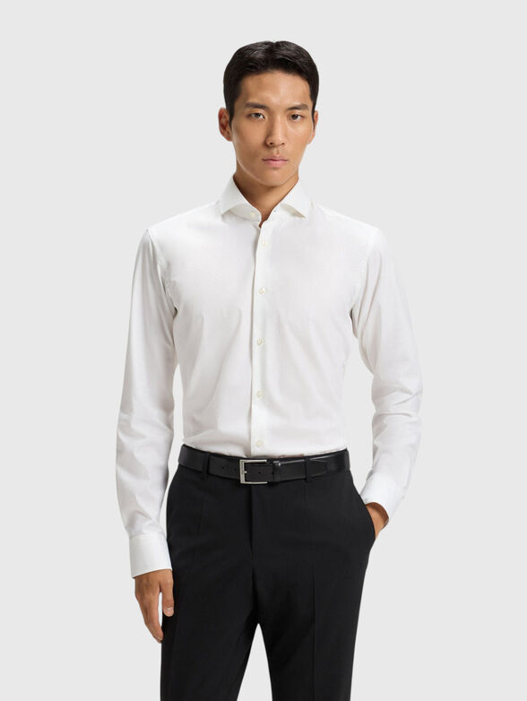 White cotton-blend shirt - 1