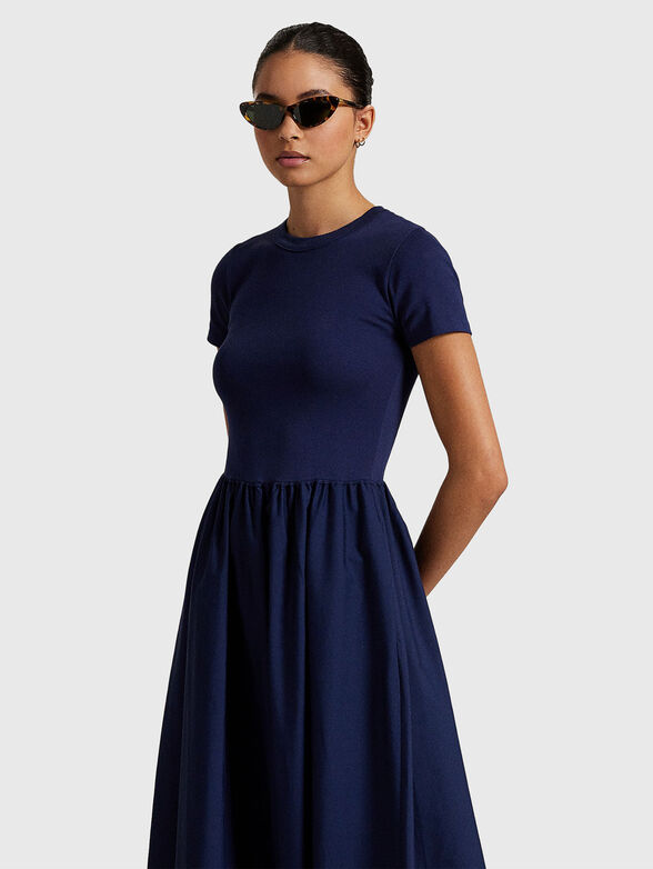 Short-sleeved cotton poplin dress - 3