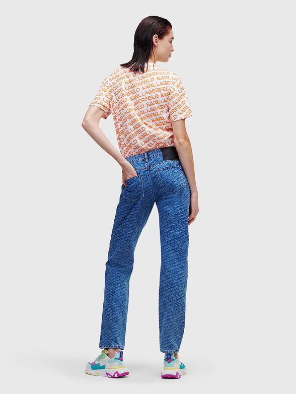 Blue jeans with monogram logo print - 2