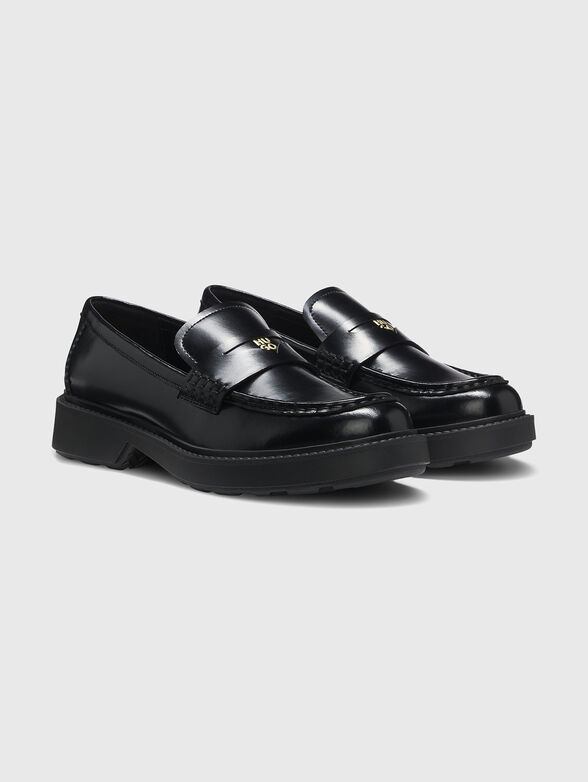 Black eco leather loafers - 2
