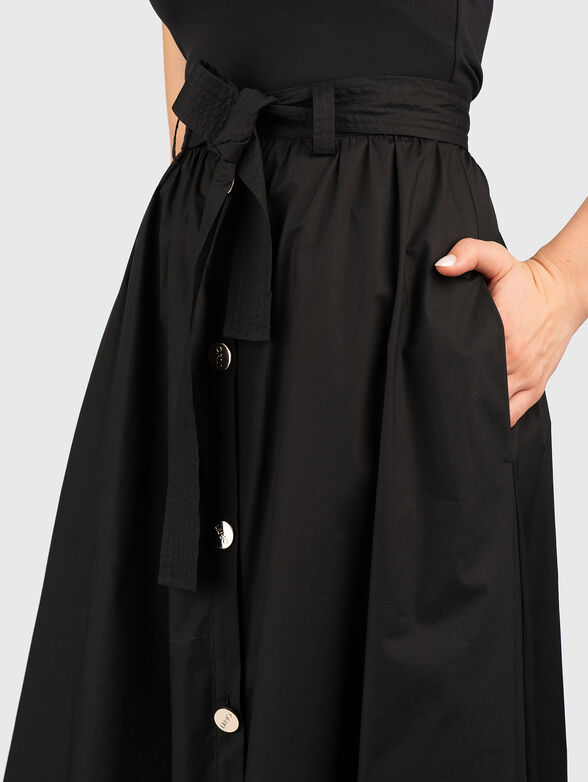 Cotton midi skirt with buttons - 3