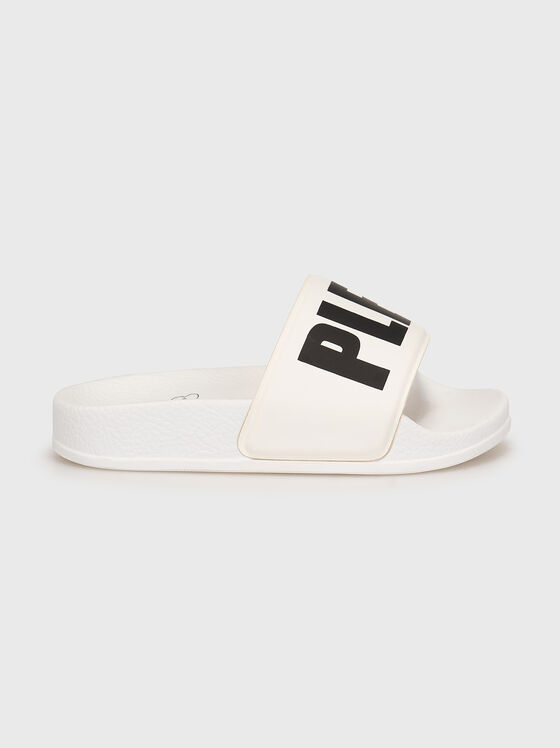 Плажни чехли с контрастен лого надпис - 1