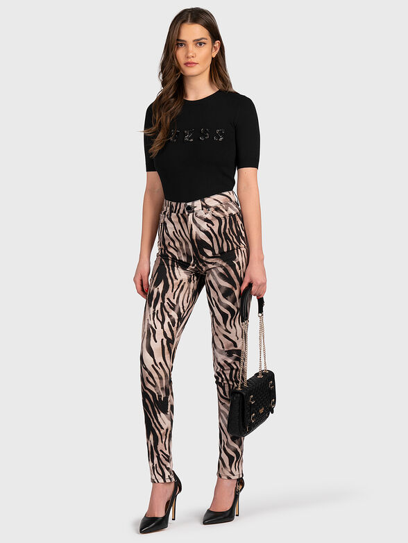 CHANTAL black T-shirt with logo accent - 2