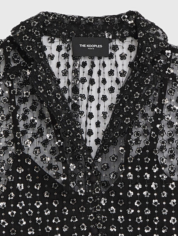 Black shirt with sequins - 4