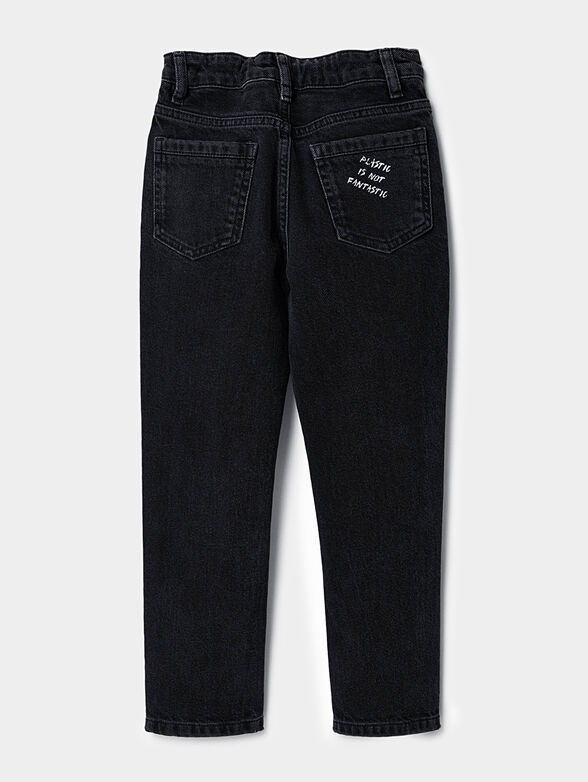 Jeans in black color with inscriptions - 4