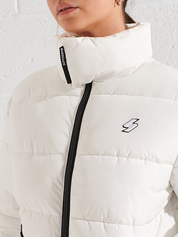 White padded jacket with accent zips - 5