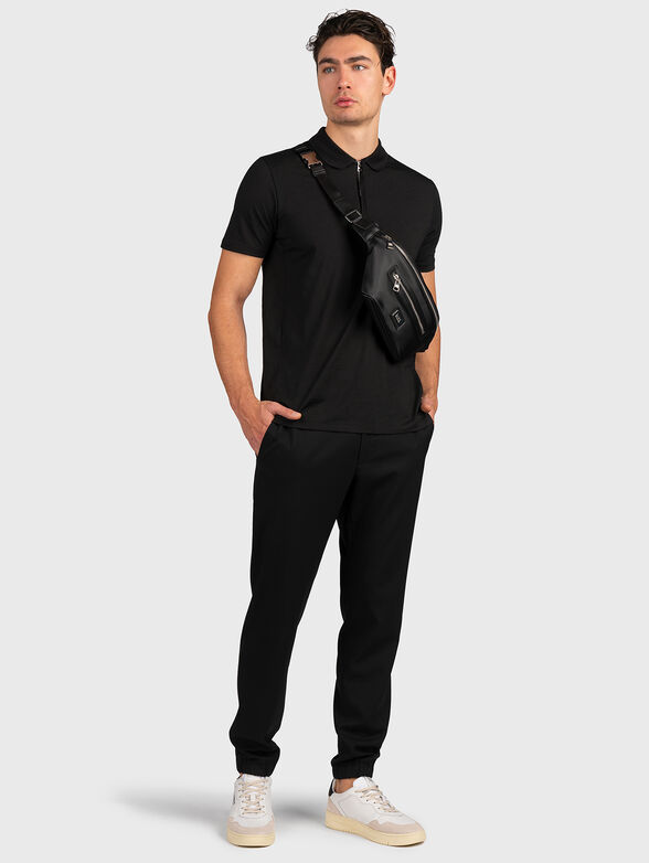 Black polo-shirt with zip - 2