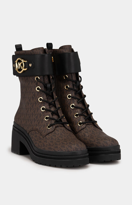 MICHAEL KORS RORY ankle boots with monogram logo print