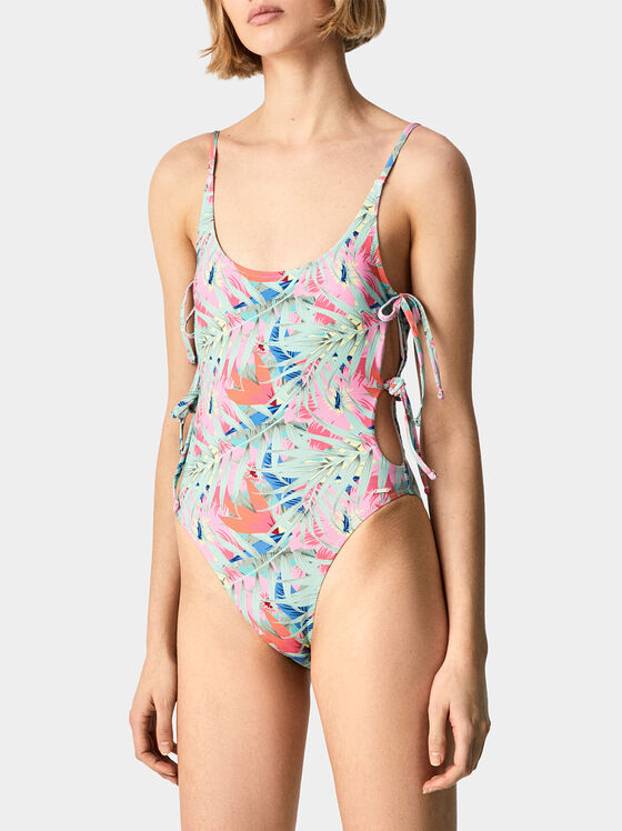 BLAIR swimsuit with floral print and ties - 1