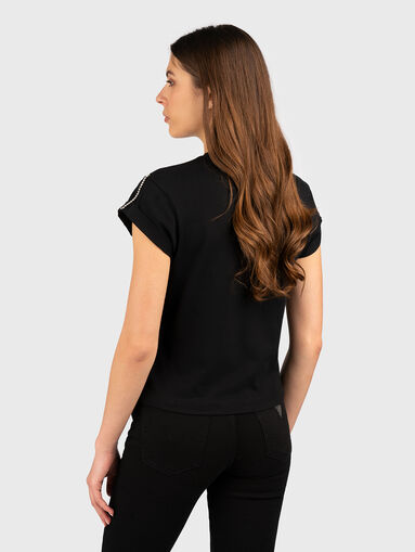 Cotton T-shirt with rhinestones - 3