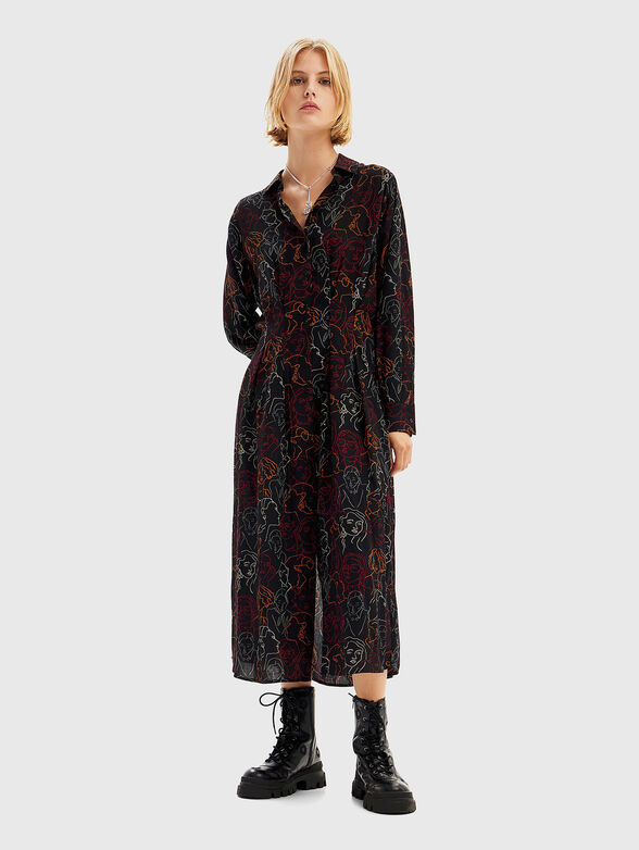 Midi dress with art print - 1