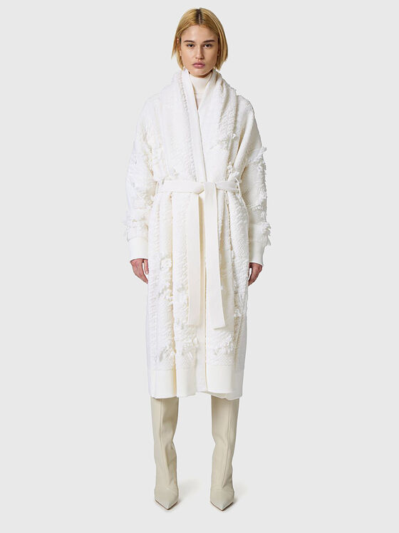 Wool-blend coat in white - 1