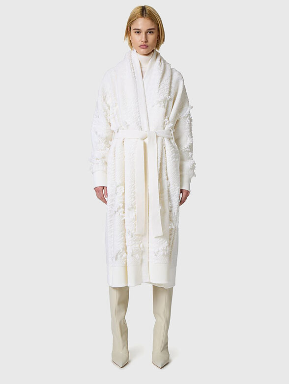 Wool-blend coat in white - 1