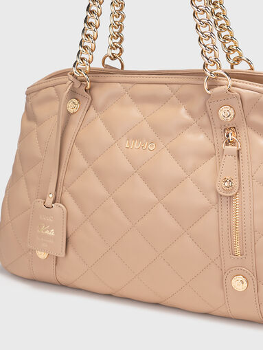 Large bag with capped effect in beige - 4
