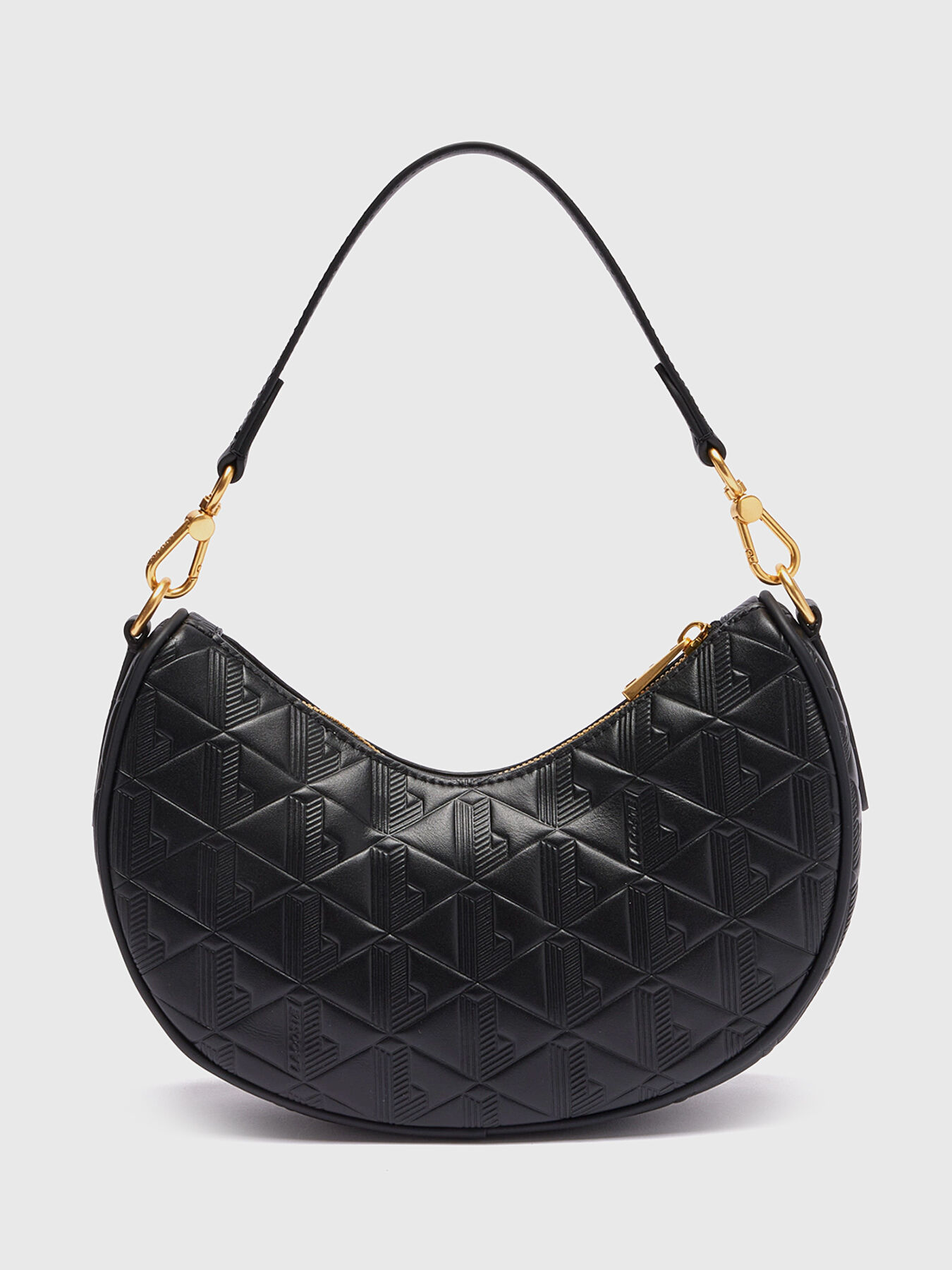 Leather shoulder bag with monogram logo brand LACOSTE