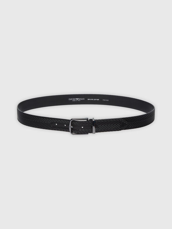 Leather belt with interwoven texture - 4