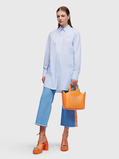 Striped tunic shirt with embroidery - 5