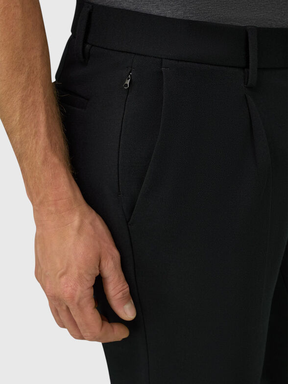 Black wool blend trousers - 3