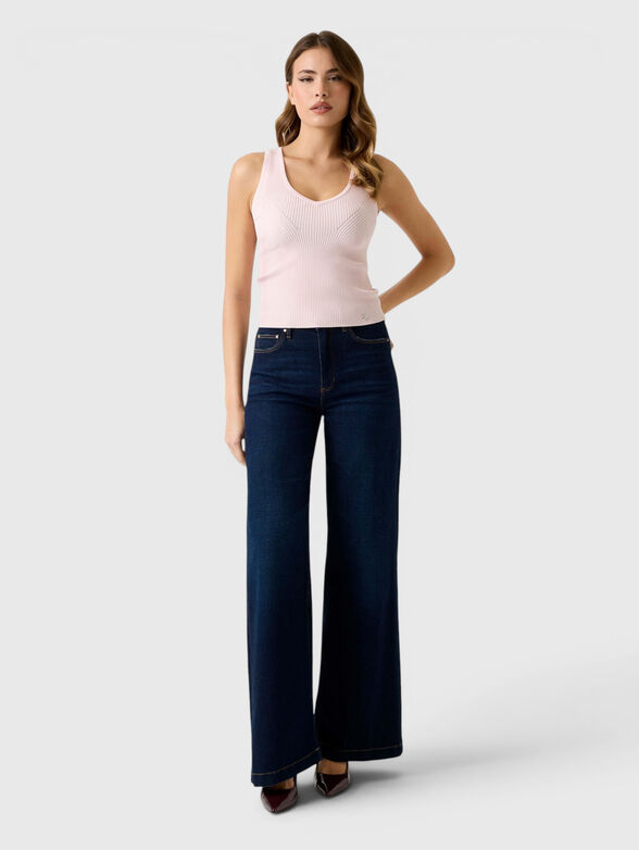 Pink ribbed knit top - 2