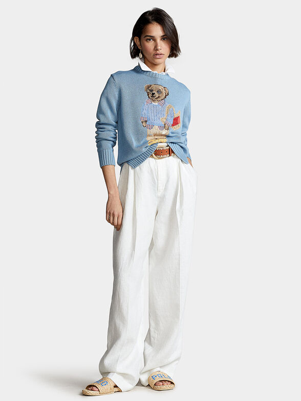 Blue sweather with Polo Bear accent - 2