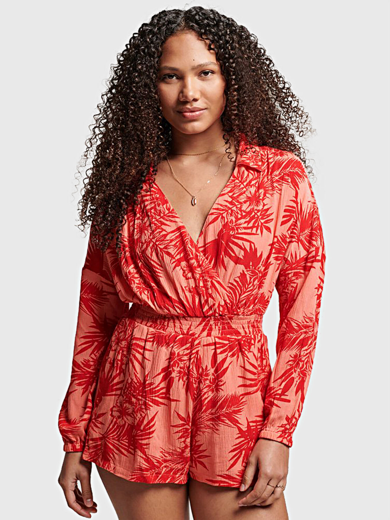 VINTAGE black jumpsuit with paisley print brand SUPERDRY
