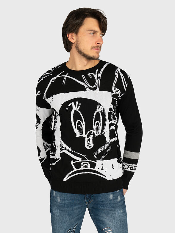 Sweater with contrasting print - 1