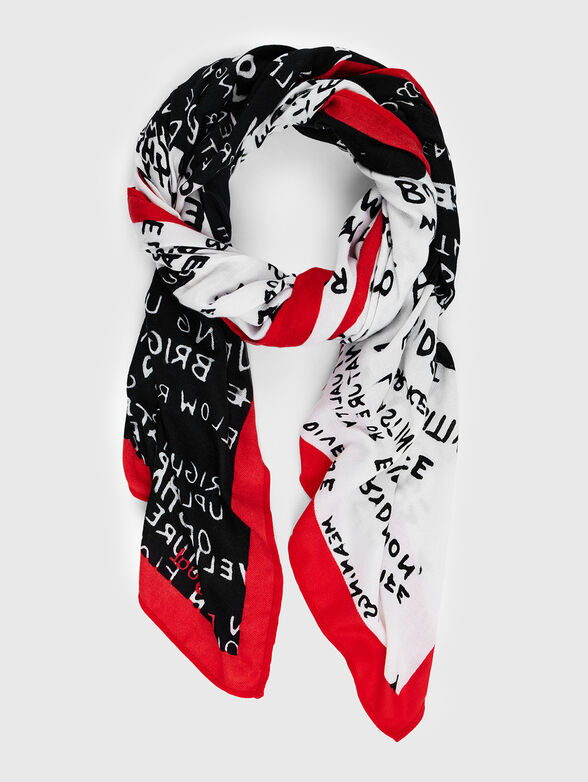 Scarf with contrasting print  - 1