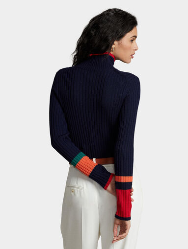 Turtleneck wool sweater and accent sleeves - 2