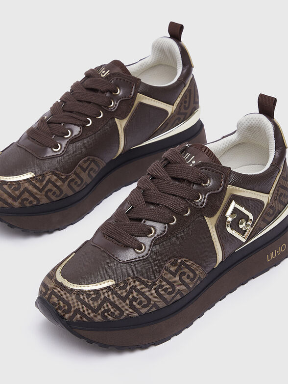 Platform sneakers with monogram logo - 5
