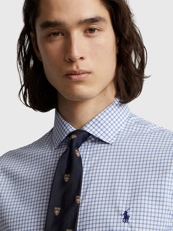 Checked shirt with logo detail  - 4