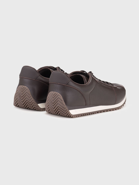 Leather sports shoes with logo - 3