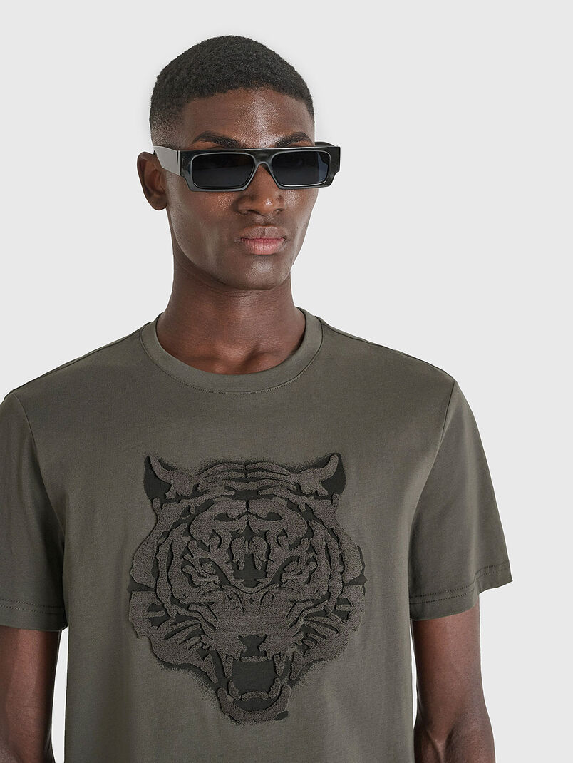 Cotton T-shirt with oval neckline - 3