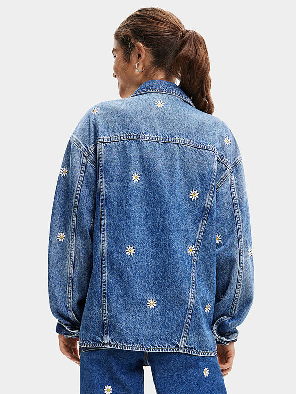 Denim jacket with floral motifs - 3