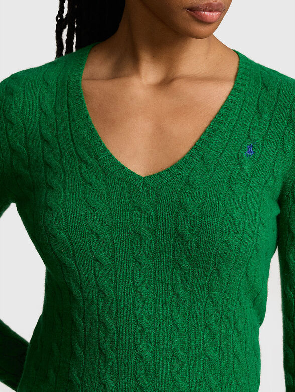 V-neck sweater in wool - 4