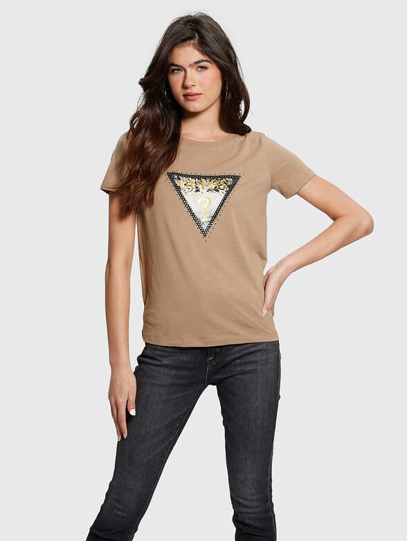 Black T-shirt with logo print - 1